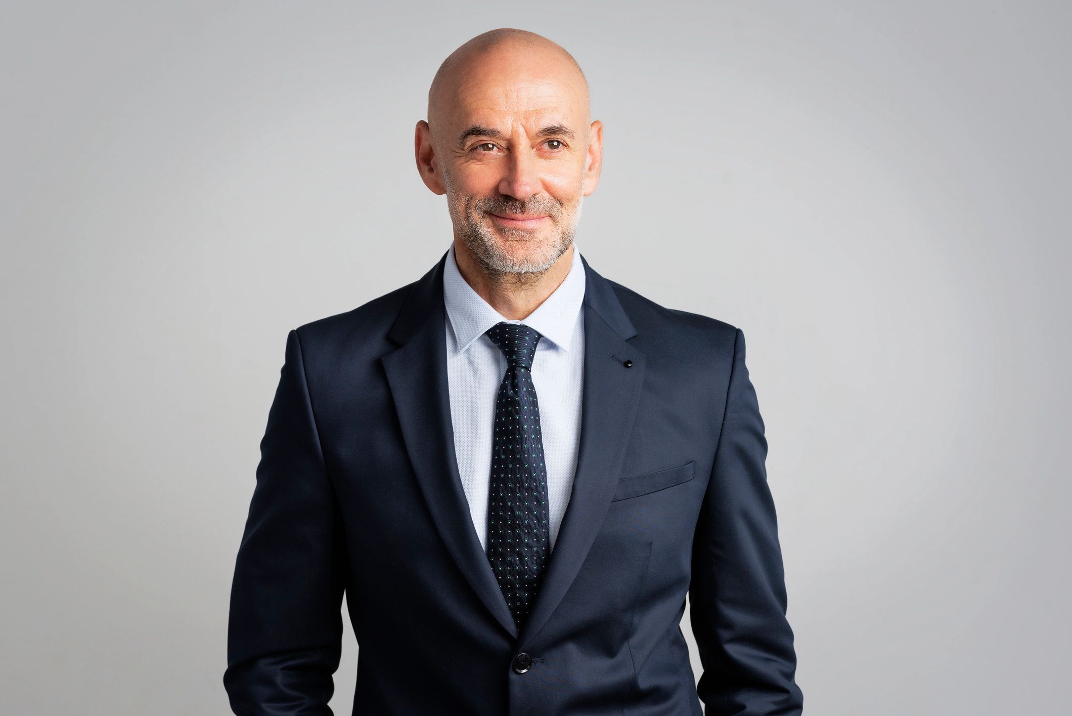 Portrait of a confident mature bald businessman